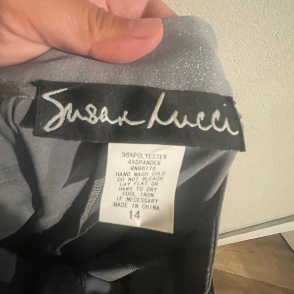 Susan Lucci gray shiny work pants size 14 - Picture 3 of 4